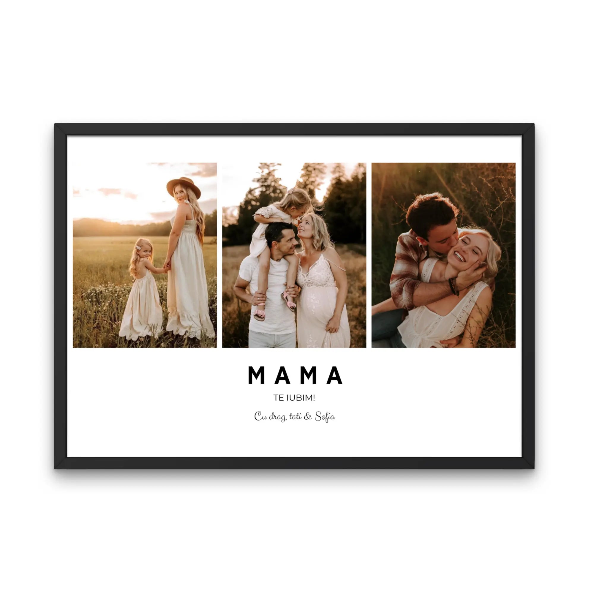 Tablou personalizat pentru mama cu 3 poze și mesaj