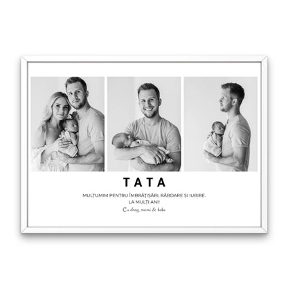 Tablou personalizat pentru tata cu 3 poze și mesaj
