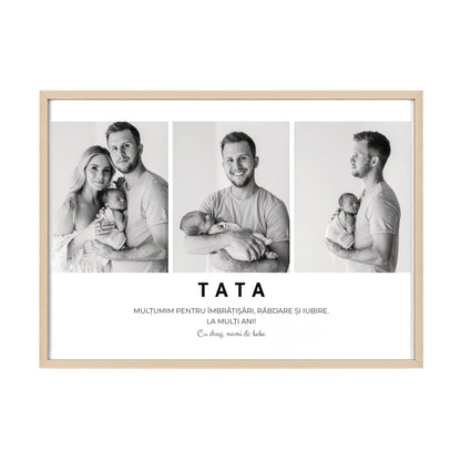 Tablou personalizat pentru tata cu 3 poze și mesaj