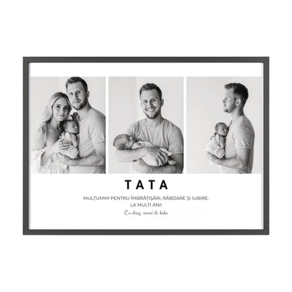 Tablou personalizat pentru tata cu 3 poze și mesaj