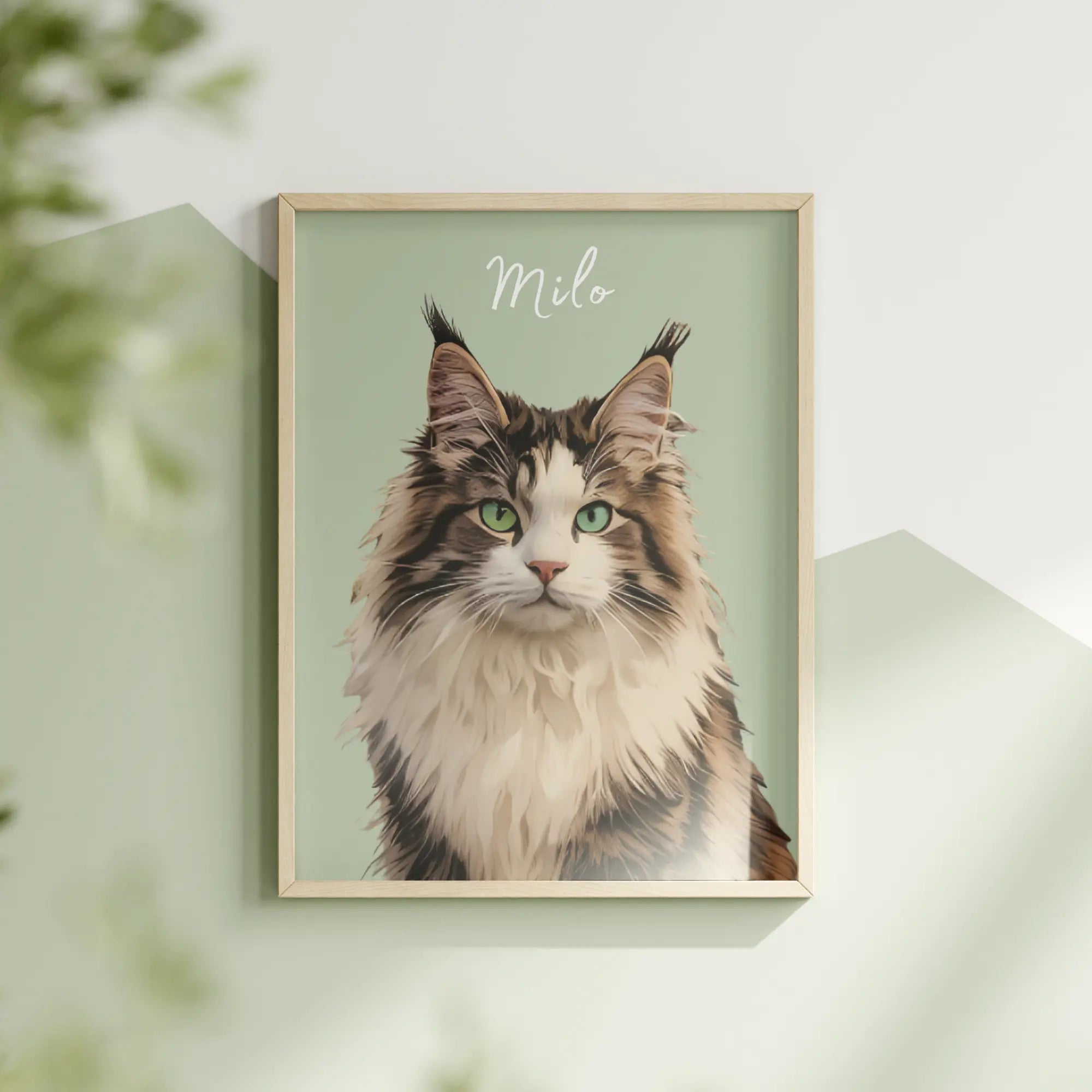 tablou personalizat portret digital realist pisica