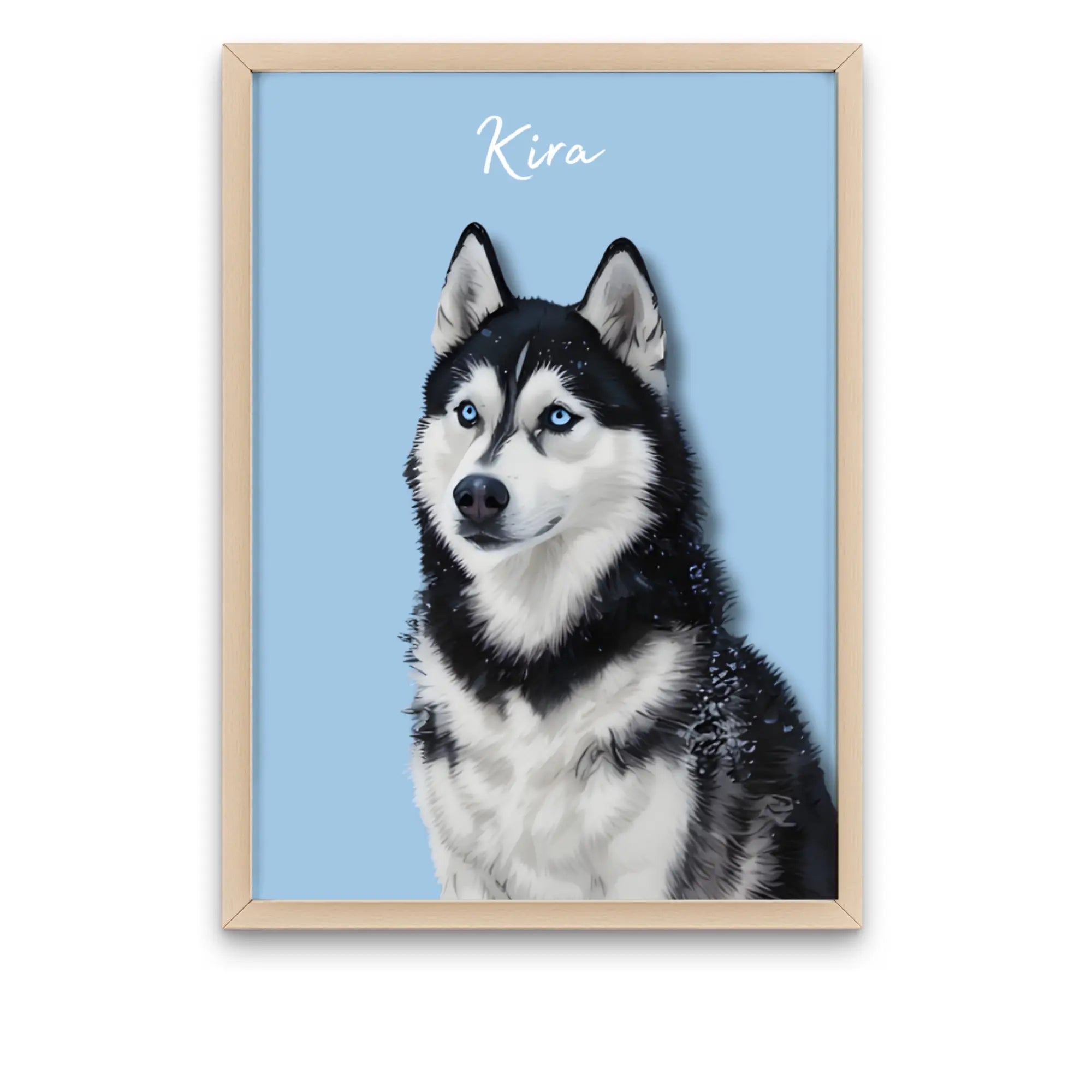 tablou personalizat portret digital realist cu animal de companie in rama natur