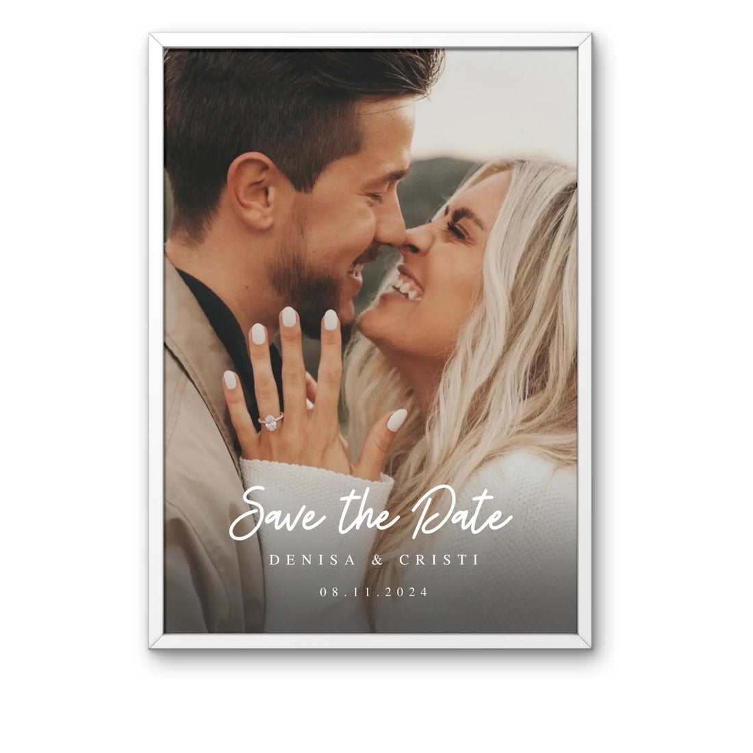 Tablou personalizat Save the Date cu poză, nume și dată