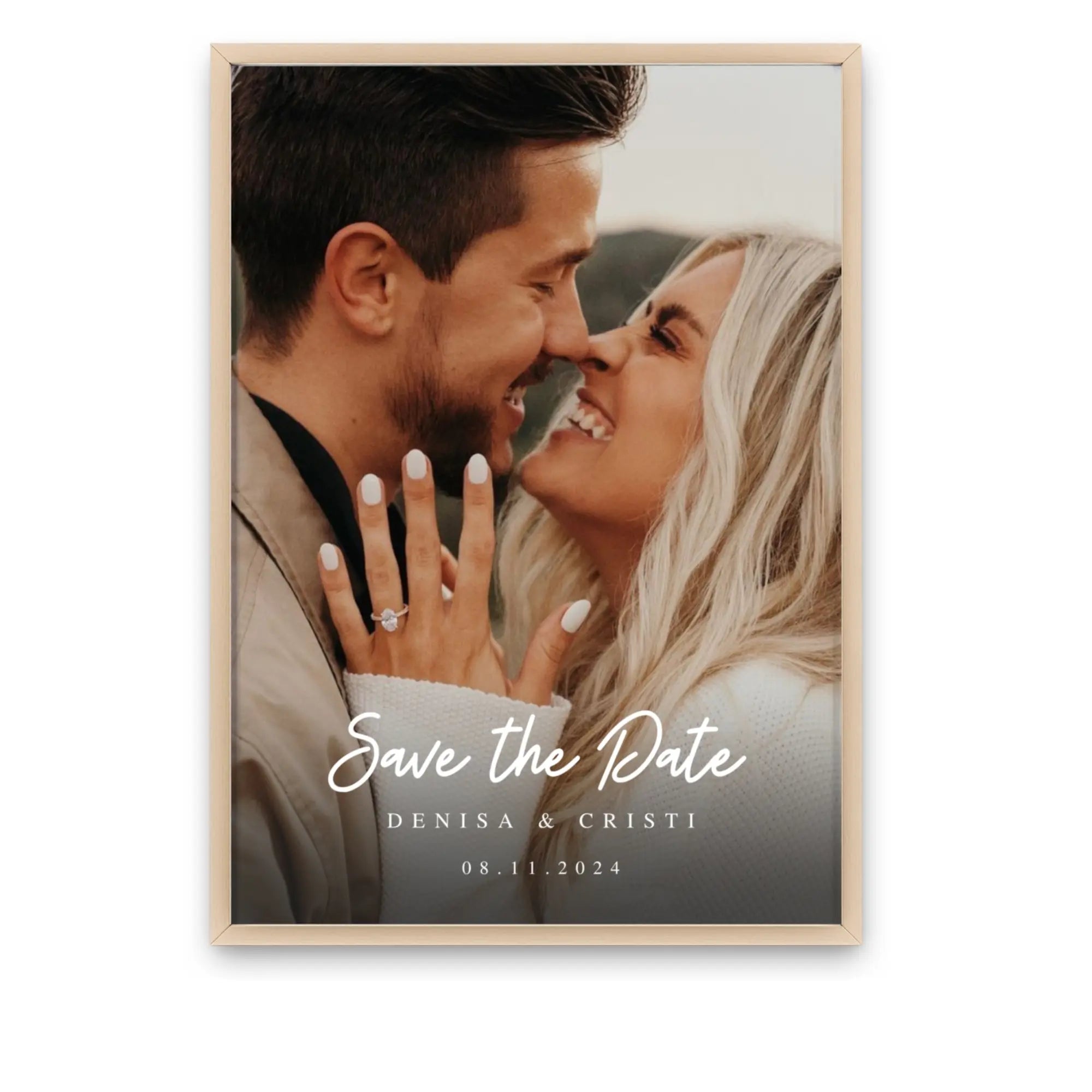 Tablou personalizat Save the Date cu poză, nume și dată