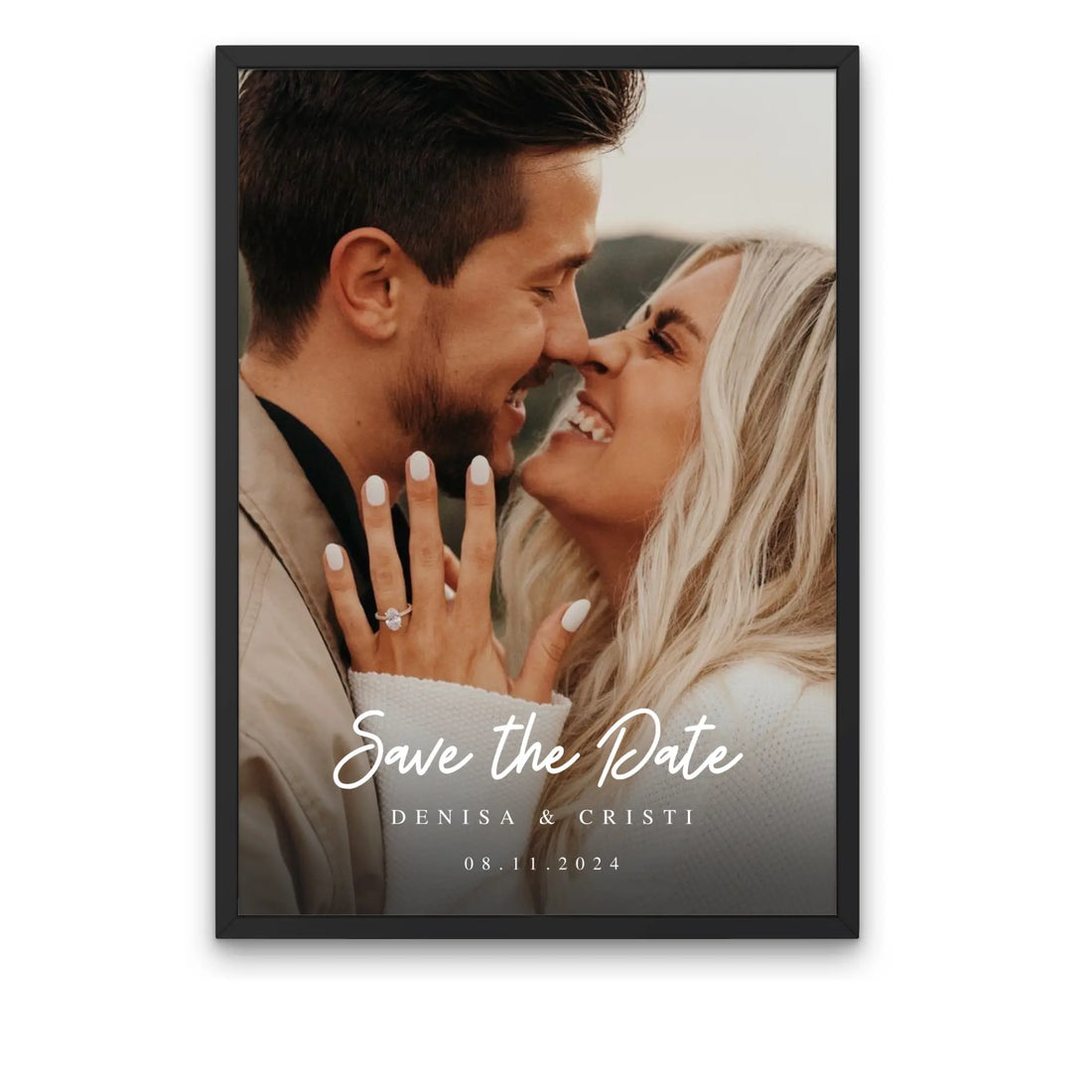 Tablou personalizat Save the Date cu poză, nume și dată