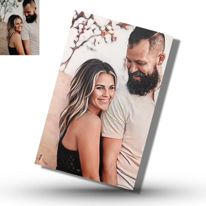 Magnet personalizat portret digital pentru cuplu