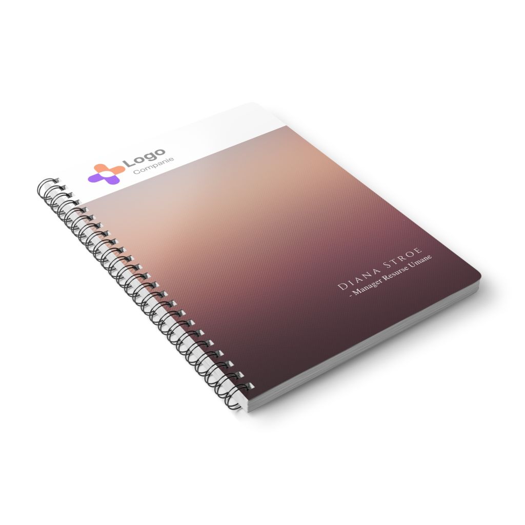 Notebook personalizat cu logo si text pentru firme