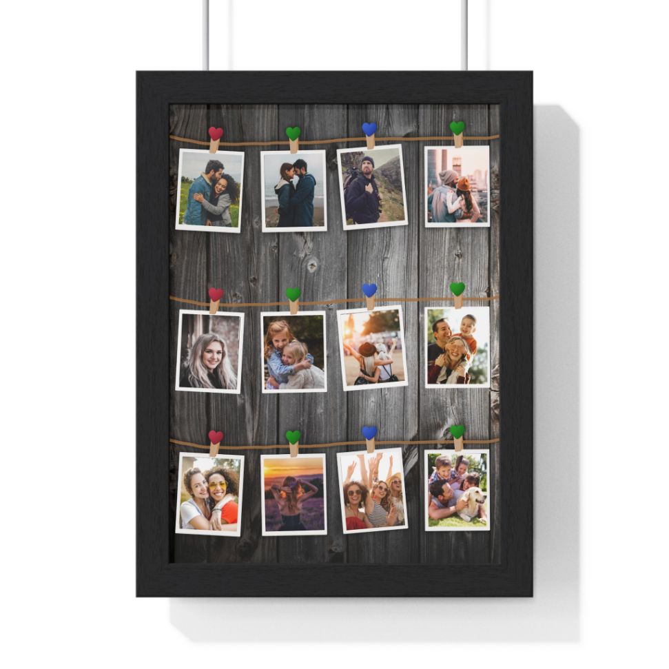 Tablou personalizat fotografii suspendate rama neagra