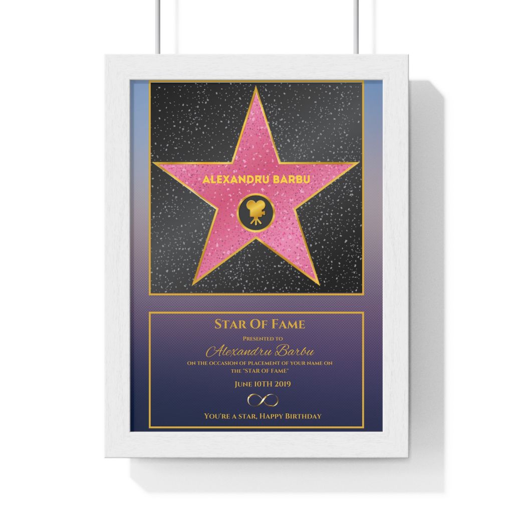 Tablou Personalizat Hollywood Star of Fame rama alba