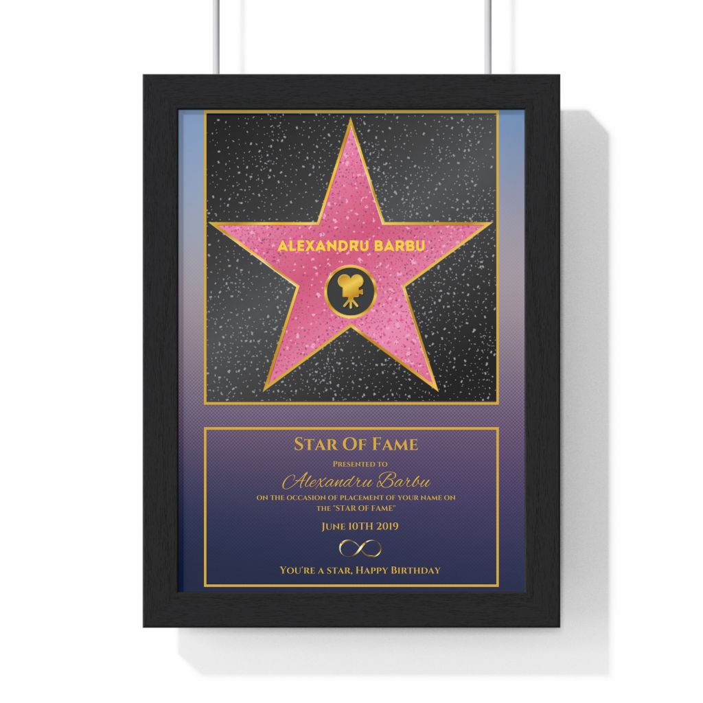 Tablou Personalizat Hollywood Star of Fame rama neagra