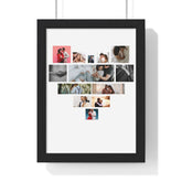 Tablou personalizat inima 13 poze rama neagra