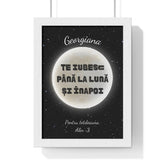 Tablou personalizat te iubesc pana la luna si inapoi rama alba